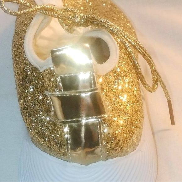 Women's Forever Golden Glitter Sparkly Lightweight Tennis Sneakers Shoes Size 11 - Picture 10 of 12